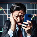 **Image Prompt:** A stressed investor overwhelmed by charts and graphs, clutching a smartphone displaying a rapidly declining stock value. Emphasize the feeling of panic and FOMO (Fear Of Missing Out). Style: Realistic, dramatic lighting, desaturated colors.