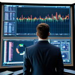 A focused, professional financial analyst in a modest business suit stands in a futuristic control room. Multiple holographic displays surround them, showing dynamic, real-time financial market data visualizations, abstract charts, and flowing data streams. One hand is gestured towards a dynamic data visualization, conveying agility and responsiveness. Professional photography, cinematic lighting, vibrant colors, perfect anatomy, correct proportions, well-formed hands, proper finger count, natural body proportions, natural pose, fully clothed, appropriate attire, safe for work, appropriate content, family-friendly.