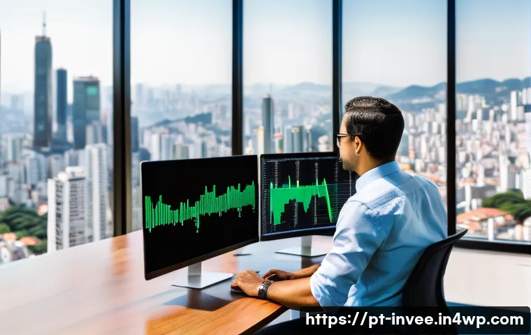 팩터 투자에서의 기업가치 평가 방법 - A professional financial analyst seated at a modern desk in a bright office overlooking São Paulo’s ...