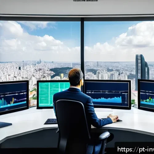 Home 30 팩터 투자에서의 분기별 성과 분석 - A sophisticated financial analyst in a modern São Paulo office, reviewing colorful digital dashboard...